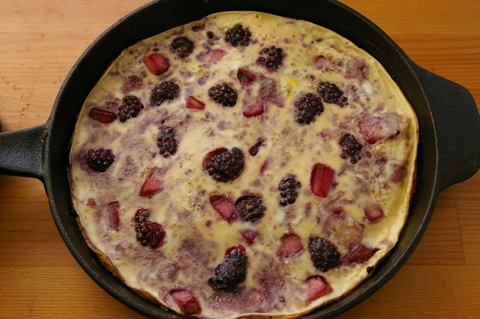 clafoutis in the pan